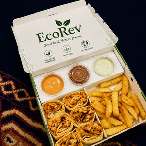 Custom Design Biodegradable Eco-Friendly Paperboard Printing Go Family Sharing Burger <b>Box</b> Divider Takeaway Sandwich Fries - Product Image 4