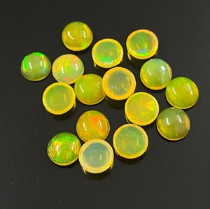 โอปอลธรรมชาติทรงกลม สีเขียวเหลือง สำหรับทำเครื่องประดับ - Product Image 2