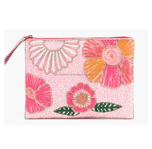 Femmes bohème plage fête soirée Shopping embrayage mauvais œil concepteur perlé sac de messager mode toile fermeture éclair indien - Product Image 4