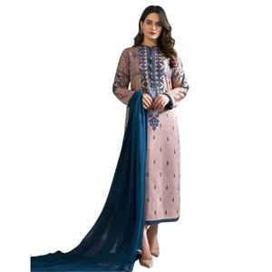 ชุดคามีซ ชัลวาร์ ผู้หญิง คุณภาพสูง สไตล์ฤดูหนาว ผ้าลินินพิมพ์ลาย ระบายอากาศได้ดี ไม่ยับ ใส่ได้สองด้าน ทรงหลวม ใส่ไปงานปาร์ตี้ได้ สไตล์ปากีสถาน - Product Image 1