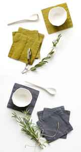 Posavasos de lino 100% con flecos, ideales para restaurantes, hoteles y uso familiar. Diseñados con tela natural y elegantes bordes con flecos. - Product Image 3