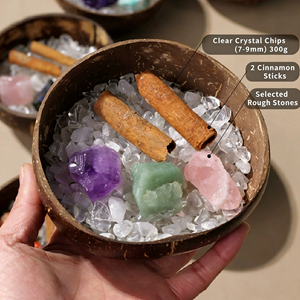 Set de Limpieza de Cristal de Cuarzo LANJO con Cuenco de Coco, 200 Mallas de Virutas de Cuarzo y Varillas de Canela para Meditación y Sanación Energética - Product Image 6