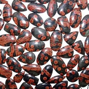 เครื่องประดับออบซิเดียนถั่วลิสงธรรมชาติ ทําอัญมณีหลวม Cabochon ธรรมชาติจากอัญมณีหลวมของอินเดีย ออบซิเดียนถั่วลิสงธรรมชาติ - Product Image 1