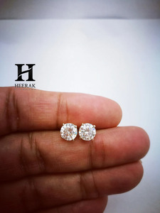 IGI GIA Certified Lab Grown Diamond <b>Stud</b> <b>Earrings</b> 14K Gold Round Brilliant Cut Solitaire <b>Earrings</b> - Product Image 6