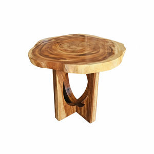 Mesa Redonda de Madera Suar Orgánica de Alta Resistencia con Forma Única y Moderna, Bordes Naturales de Primera Calidad, Patas Especiales, Decoración para Comedor - Product Image 3
