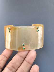 MN EXPORTS Bracelet manchette ouverte en corne de boeuf, fait main, poli, imitation perle, pour femme, moderne, chrétien, écologique, cadeau de mariage - Product Image 5