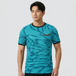 T-shirt camouflage à manches courtes pour homme, 100 % polyester, séchage rapide, coupe classique, col rond, imprimé, 200 grammes - Product Image 3