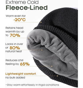 Gorros de Punto Ajustables y Personalizables de Estilo Moderno, Alta Calidad, Transpirables e Impermeables para Hombre, Ropa de Invierno - Product Image 3