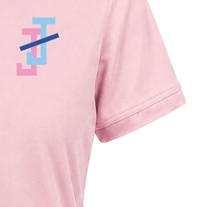 เสื้อโปโลปักโลโก้ Pink JJ สำหรับผู้หญิง แขนสั้น คอปกคลาสสิก ติดกระดุม ชุดลำลองแบบสปอร์ตสั่งทำได้ - Product Image 3
