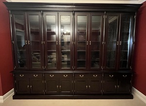 Mueble de Salón Tradicional de Madera de Caoba Maciza Hecho a Mano, Ecológico, con Puertas de Vidrio y 4 Cajones, Mueble de Almacenamiento para Villa - Product Image 6