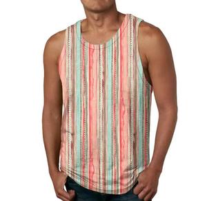 CANBELLO SPORTS <b>Men's</b> Solid Sleeveless Tank Top O-Neck Knitted <b>Stretchy</b> Breathable Casual Fit 100% Polyester Sublimation Print - Product Image 2
