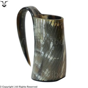<b>Personalized</b> Mugs Handcrafted Viking Horn Mug Set | Personalize Wooden Base Option | Medieval Drinking <b>Cup</b>. - Product Image 3