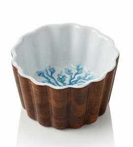 Bol à salade et à dîner en bois fait main, design zen asiatique écologique, non revêtu, emballé - Idéal pour les fêtes, les mariages, les dîners, origine Uttar Pradesh - Product Image 6