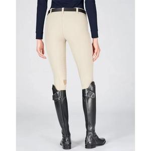 Culotte d'équitation taille haute pour femme, longueur intégrale, en tricot extensible quatre directions (Spandex/Coton), couleur unie, fermeture boutonnée, personnalisable - Product Image 2