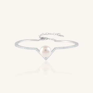 Brazalete de Perlas y Circonitas en Plata de Ley 92.5 KLSB-20553 - Product Image 1