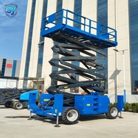 Plateforme de travail à ciseaux tout-terrain, élévateur hydraulique diesel avec une hauteur de travail de 22 m, capacité de 1000 kg pour les travaux en altitude