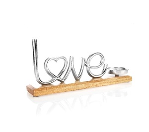 Adorno Navideño Personalizable de Aluminio y Madera, Estilo Rústico, para Decoración Festiva de la Sala de Estar - Product Image 1