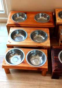 Comedero Doble Elevado para Mascotas, Moderno, de Madera de Mango Sólida de Primera Calidad, Ajustable, para Perros y Gatos, Personalizado, Venta al Por Mayor - Product Image 4