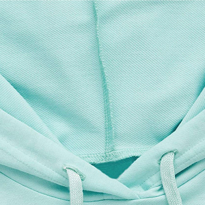 Sudadera Corta con Capucha para Mujer, 100% Algodón, Color Verde Menta, con Patrón Geométrico en las Mangas, Estilo Casual, para Otoño, OEM - Product Image 6