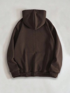 Winter Men 100% Cotton Fleece <b>Zip</b>-Up Hoodie Rhinestone Casual Oversized Fit Custom Logo Breathable Pocket Design - Product Image 2