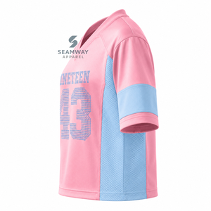Gamma Phi Delta Sorority Women's Bling Football Jersey V Neck <b>Short</b> Sleeve <b>Mesh</b> Panel Moisture Wicking Performance Team Jersey - Product Image 3