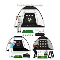 Tapis de frappe portable pour entraînement de golf, filet d'entraînement de swing, accessoires d'aide à l'entraînement de golf intérieur/extérieur en polyester, vente en gros