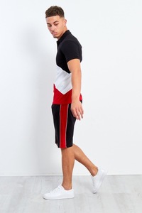 Ensemble décontracté léger pour homme GENERSA SPORTS : T-shirt à manches courtes en velours côtelé noir uni et short à taille élastique - Product Image 3