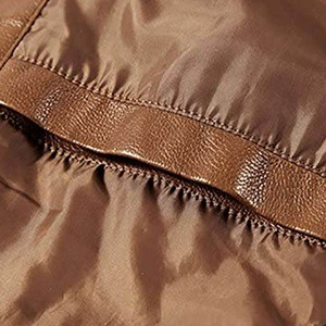 Chaquetas de cuero de invierno fabricadas en fábrica por un fabricante profesional, en oferta, con cuello alto, de piel de vaca y lona, diseño ODM para hombre. - Product Image 3