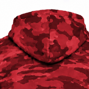<b>Red</b> Camo Pullover <b>Hoodie</b> <b>Men</b> Custom Camouflage Printed Fleece Sweatshirt Kangaroo Pocket Drawstring Long Sleeve Casual Sports - Product Image 4