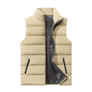 2026 Latest Wholesale High Quality Custom Made Mens <b>Waterproof</b> Windproof Canvas Winter Puffer Vest Casual Breathable Sleeveless - Product Image 1