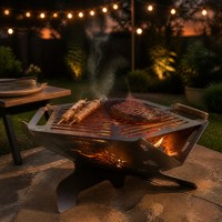 Petit barbecue portable simplifié au charbon de bois pour jardin, foyer extérieur, grille de cuisson, vente en gros