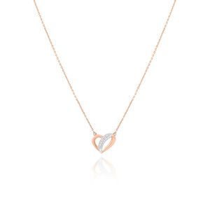 Luxury 14K Rose Gold Triple Diamond Halo Kite <b>Pendant</b> Necklace Dainty Fine Jewelry for Women Anniversary Wedding Gift Trio - Product Image 1