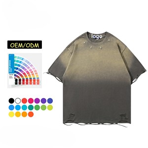 Camiseta Extra Grande para Hombre, 100% Algodón, Estilo Retro, Impresión DTG, Logotipo Personalizado, Lavado Ácido, Vintage - Product Image 2