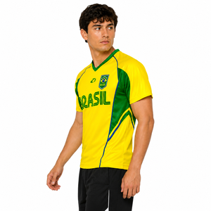 Maillot de football américain style Brésil personnalisé OEM, en polyester à séchage rapide, vente en gros, fabrication de maillots de football pour équipes - Product Image 3