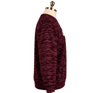 Suéter de Punto para Hombre, Color Rojo Granate, Patrón Abstracto, Cuello Redondo, Manga Larga, Estilo Casual, Puños Acanalados, Jersey de Moda para Invierno - Product Image 2