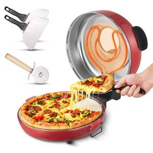 Four à pizza électrique 14 pouces 1600W Cuisinière Pierre en cordiérite Contrôle précis de la température à 5 modes Chauffage précis à 698F Cuisine à domicile Pizzas - Product Image 1