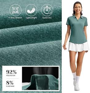 Camiseta de Verano para Mujer, Lisa, Sólida, Básica, Ligera, Transpirable, de Poliéster/Algodón, de Secado Rápido, de Media Manga, con Etiqueta Privada Personalizada - Product Image 4