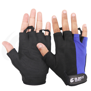 Guantes profesionales de levantamiento de pesas de medio dedo para hombres y mujeres, correa ajustable incorporada negra para entrenamiento de ejercicio de gimnasio - Product Image 6
