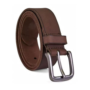 Ceinture en cuir véritable de haute qualité pour homme, avec boucle à ardillon, design monobloc moulé - Product Image 5