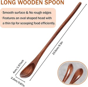 Cuillère à thé en bois artisanale réutilisable, cuillère à café et à sucre, accessoire de cuisine écologique naturel pour la maison - Product Image 2