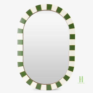 Modern Striped Lacquer Decorative Wall <b>Mirror</b> Handmade Wooden Frame <b>Mirror</b> for Living Room Entryway Hotel Decor - Product Image 2