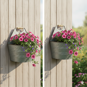 Maceta galvanizada para colgar en la pared y soporte para flores, macetas decorativas para interiores, macetas colgantes - Product Image 3