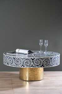 High Quality Modern Bone Inlay Coffee <b>Table</b> Handcrafted Elegant Centerpiece for Living Room Decor Bone inlay furniture accent - Product Image 3