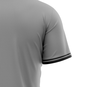Camiseta de Fútbol Sublimada Geométrica Gris y Negra Unisex, Manga Corta, Cuello Redondo, Absorbe la Humedad, Ligera, 100% Poliéster, Deportiva - Product Image 4