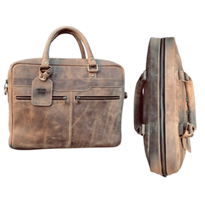 Sac rigide pour ordinateur portable 15,6 pouces en cuir véritable 100 %, personnalisé avec logo, de luxe, classique, vintage, durable, élégant et portable pour affaires, vente en gros - Product Image 3
