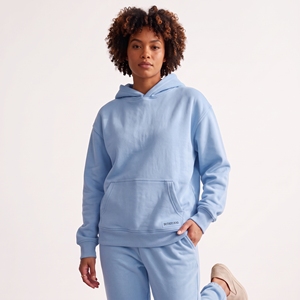 custom baby blue hoodie women heavy blend fleece front pocket pullover plain solid color warm casual streetwear daily wear <b>tops</b> - Product Image 1