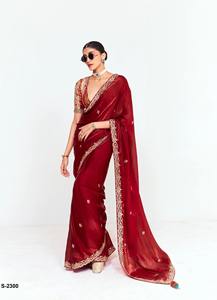 Sari vintage inspiré de Bollywood avec broderies, tenue indienne traditionnelle pour femmes, parfait pour les mariées, les fêtes - Product Image 4