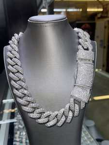 <b>Iced</b> <b>Out</b> Unisex Wear Rhodium Plated 925 Sterling Silver <b>Chain</b> With Moissanite Diamond Hip Hop Statement Style <b>Chain</b> - Product Image 6