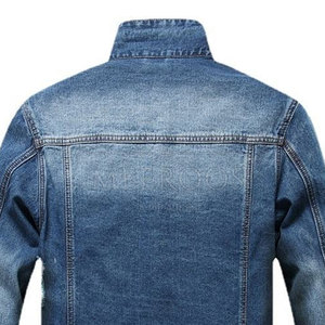 Men Distressed Jeans <b>Trucker</b> <b>Jacket</b> Casual Washed Jeans <b>Jacket</b> OEM Custom Logo In Adult Size - Product Image 6
