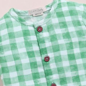 Organic Premium Quality Sage Checks Print Jabla Set para bebés Conjuntos de ropa de bebé - Product Image 4
